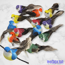  Színes madarak 12db/doboz dekorációs kellék