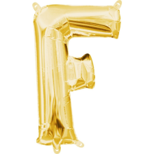 SZÍNES Mini F betű Fólia lufi, Gold 33 cm party kellék