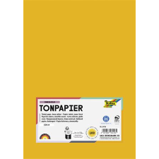  Színes papír, A4, 130 g, 100 lap, FOLIA, sötétsárga kreatív papír