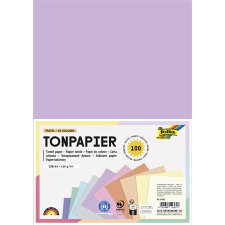  Színes papír, A4, 130 g, 10x10 lap, FOLIA, „Pastel”, vegyes színek kreatív papír