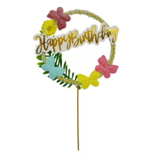 Színes pillangós Happy Birthday beszúró kerek sütés és főzés