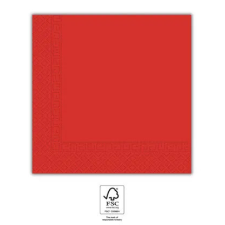 SZÍNES Piros Unicolour Red szalvéta 20 db-os 33x33 cm FSC party kellék