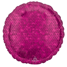 SZÍNES Rózsaszín flitter mintás fólia lufi 43 cm party kellék
