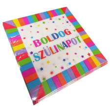  Színes szélű Boldog Szülinapot felíratú szalvéta 20 db/ csomag sütés és főzés