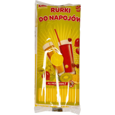 SZÍNES Színes Yellow műanyag szívószál 50 db-os party kellék