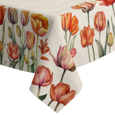 Színes tulipános pamut asztalterítő, 140 x 240 cm party kellék