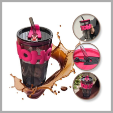  Színes üvegbögre szívószállal CUP14 bögrék, csészék