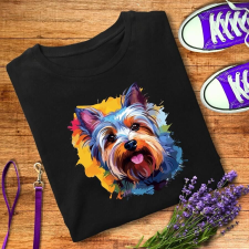  Színes yorkie női póló női póló