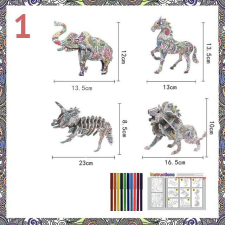 Színezhető 3D puzzle puzzle, kirakós