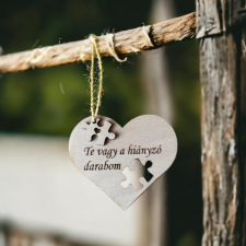  Szív alakú fa dísz dekorációs kellék