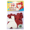 Szív alakú lufi 10 darabos készlet - 25 cm