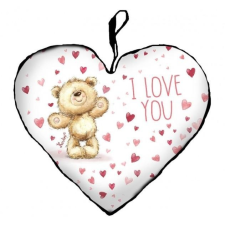  Szív alakú párna, I love you, maci sok piros szívvel lakástextília