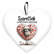  Szív alakú párna, Szeretlek a szívem összes szeretetével lakástextília