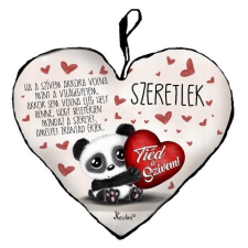  Szív alakú párna, Tiéd a szívem, panda maci, szeretlek lakástextília