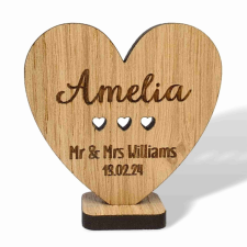  Szív alakú Ültetőkártya köszönetajándék 2 az 1-ben dekorációs kellék