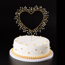  Szív alalkú tortadísz gyöngyökkel party kellék
