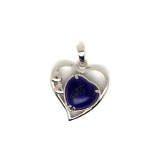 Szív medál fémmel lapis lazuli 2,5x2,5cm medál