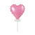Szív Pink Heart, Rózsaszín szív fólia lufi tortára 8 cm
