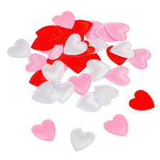  Szív textil piros-rózsaszín-fehér 1,5cm 36db-os dekorációs kellék