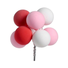  Szivacs rózsaszín-fehér-piros lufi csokor tortadísz-8ágú sütés és főzés