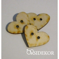  Szívalakú fa gombocska dekorációs kellék