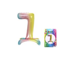 Szivárvány szám lufi 7-es party kellék