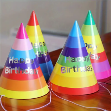  Szivárvány színű,Happy Birthday felíratú csákó 10 db/csomag sütés és főzés