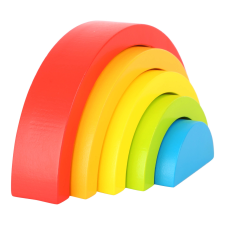 Szivárványos fa építőkockák puzzle, kirakós