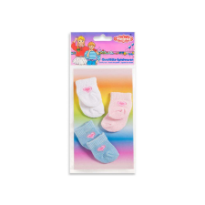 Szívecskés baba zokni, 3 pár, 28-35 cm - es babákhoz játékbaba felszerelés