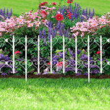  Szívecskés virágágyás szegély, kerítés - Fehér kerti dekoráció