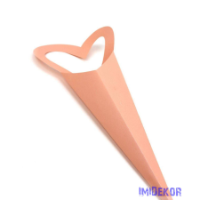  Szíves szálas virág csomagoló 45cm - Barack dekorációs kellék