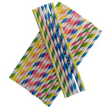  Szívószál papír 200x5.3 mm színes 25 db/csomag party kellék