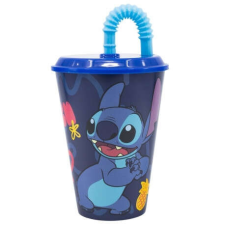 Szívószálas Pohár 430 ml Stitch üdítős pohár