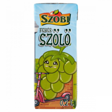 Szobi szűrt fehérszőlőital cukorral és édesítőszerekkel 0,2 l üdítő, ásványviz, gyümölcslé