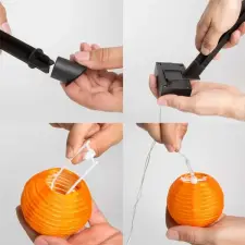  Szolár lampion fényfüzér - 10 db színes lampion kültéri világítás