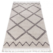 Szőnyeg BERBER ASILA B5970 krém / barna Rojt shaggy bozontos 140x190 cm lakástextília