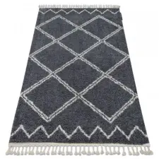  Szőnyeg BERBER ASILA B5970 szürke / fehér Rojt shaggy 120x170 cm lakástextília