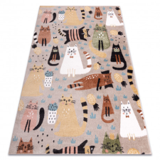Szőnyeg FUN Kittens gyerekeknek, macskák bézs 140x190 cm lakástextília