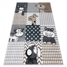 Szőnyeg FUN Pets gyerekeknek, állatok szürke 200x290 cm lakástextília