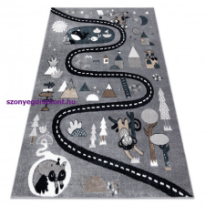 Szőnyeg FUN Route gyerekeknek, utca, állatok szürke 280x370 cm lakástextília