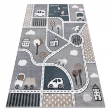 Szőnyeg FUN Strade gyerekeknek, utca, város szürke 160x220 cm lakástextília