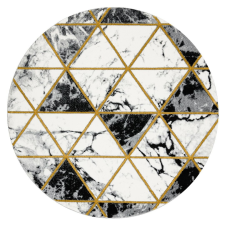 Szőnyeg kerek ESTEMA MARBLETRIANGLES szín fekete r160 Hakano lakástextília