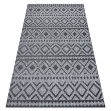 Szőnyeg Structural SOLE D3852 Boho gyémánt lapos szövött szürke 80x250 cm lakástextília