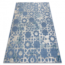 Szőnyeg Structural SOLE D3881 Dísz lapos szövött kék / bézs 140x190 cm lakástextília