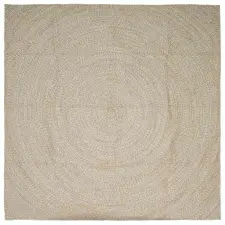  Szőnyeg Természetes és Fehér 200 x 200 cm Juta lakástextília
