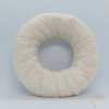  Szőrmés koszorú alap - krém - 20 cm