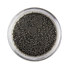 Szórógyöngy / Kaviár - fekete - 0,8 mm (fém) körömdíszítő