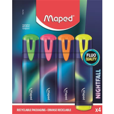  Szövegkiemelő készlet, 1-5 mm, MAPED "Nightfall", 4 különböző szín filctoll, marker