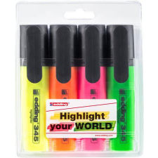 Szövegkiemelő készlet, 2-5 mm, EDDING "345", 4 külnböző szín filctoll, marker