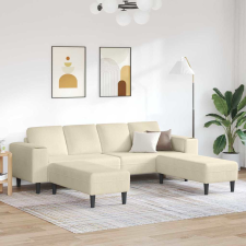  Szövet kanapé párnával Krém 208 cm Bársony anyag bútor